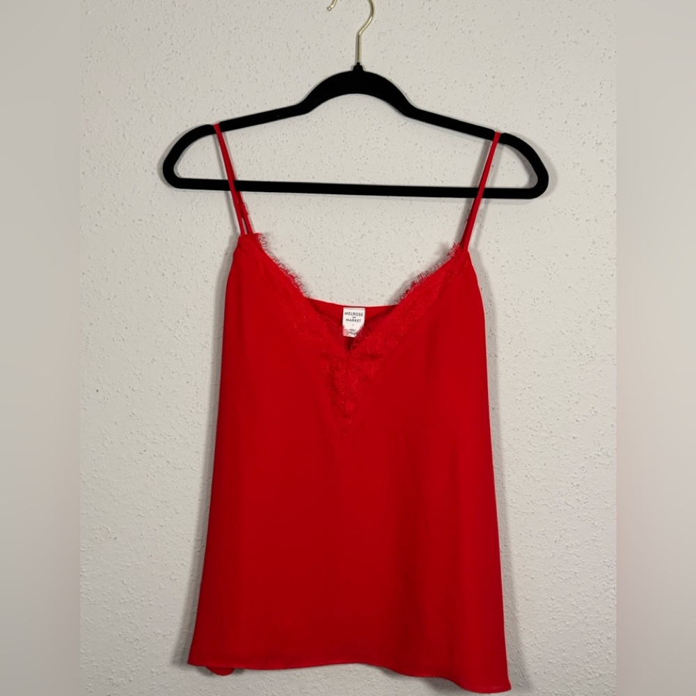 MELROSE AND MARKET Fiery red lace trim cami